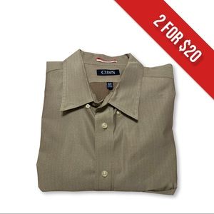 Chaps Taupe Essentials Long Sleeve Dress Shirt - 18 Neck 36-37